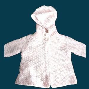Cuddle Bear Collection Soft Knit Swing Sweater Jacket 3-6 months Pink Hood